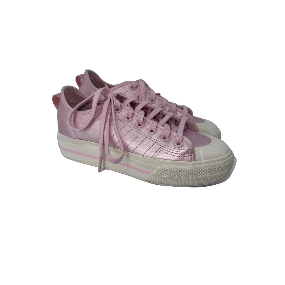 Adidas Originals Nizza W 8 pink Coquette Balletcore Y2K Preppy Platform Lace Up